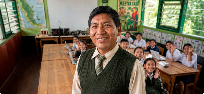 Docente frente a su clase